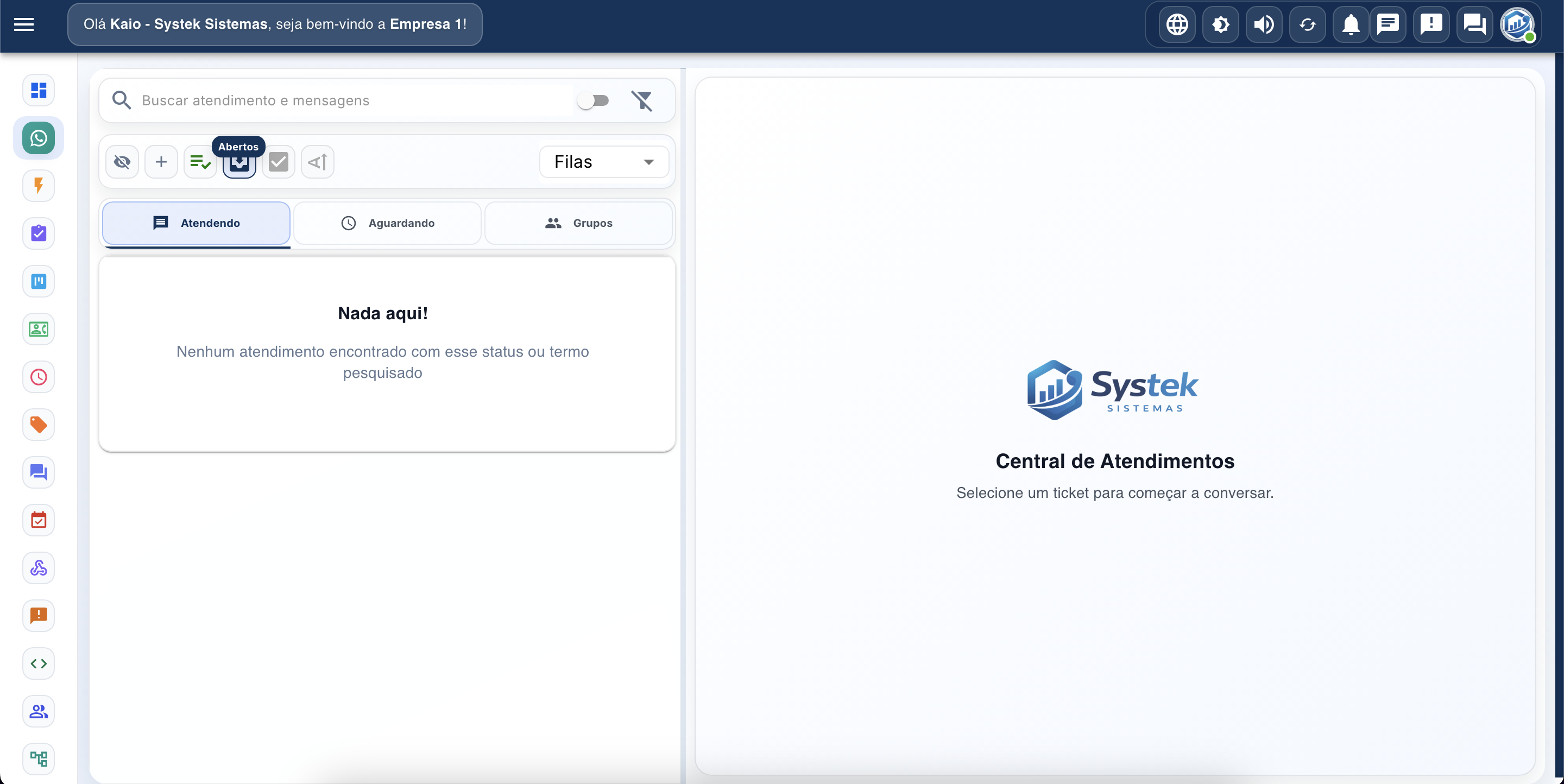 Tela do Systek Chat
